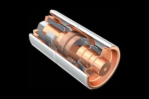 A vacuum bottle cross-section